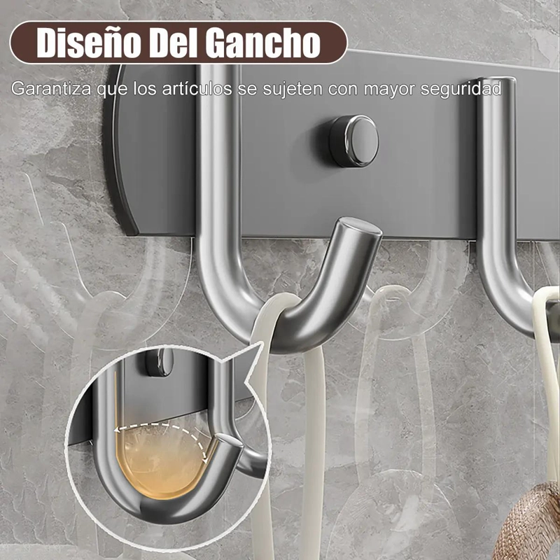 PERCHERO DE ACERO INOXIDABLE CON 6 GANCHOS PARA COCINA Y - 3