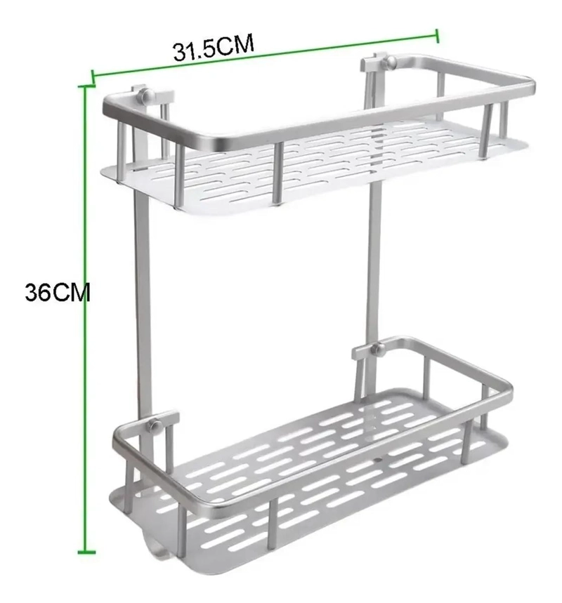 ORGANIZADOR DE BAÑO DE 2 NIVELES CON GANCHOS - 4