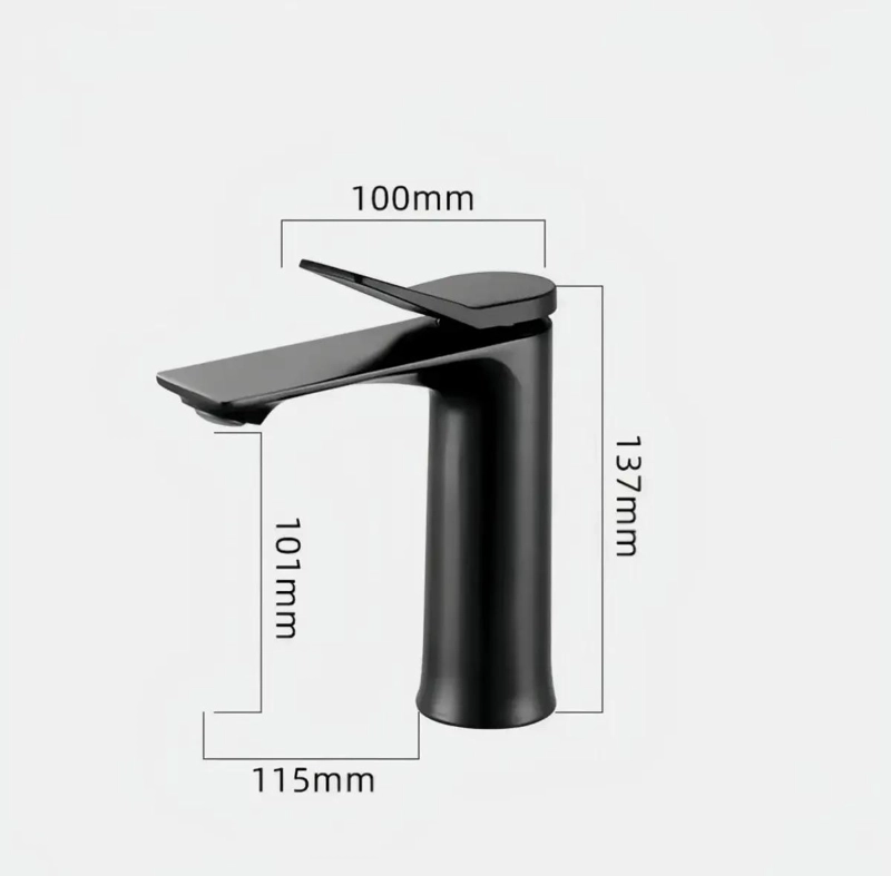 LLAVE MONOMANDO NEGRA PARA LAVATORIO MODERNA - 2