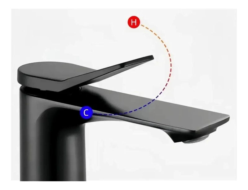 LLAVE MONOMANDO NEGRA PARA LAVATORIO MODERNA - 4