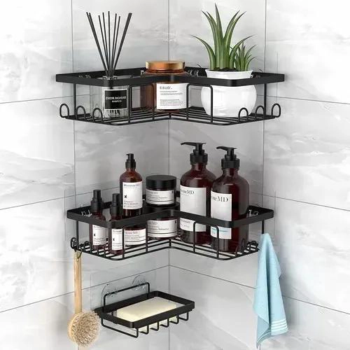 SET 3 REPISAS ADHESIVAS INOXIDABLE PARA DUCHA - 1