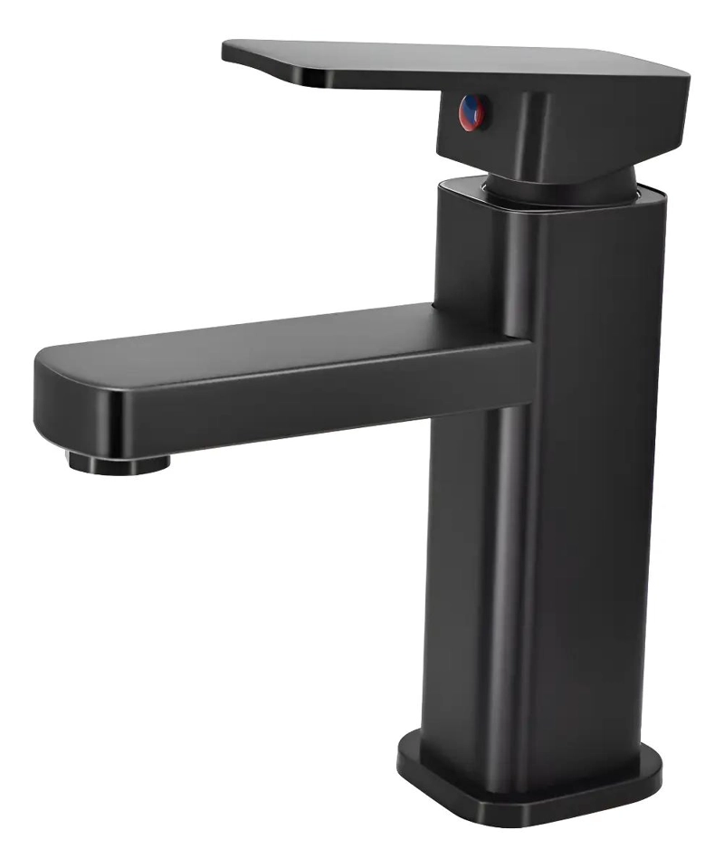 LLAVE MONOMANDO PARA LAVAMANOS CUADRADA MATE - 1
