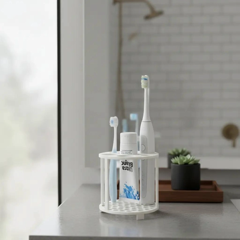 ORGANIZADOR PARA BAÑO CON SOPORTE PARA CEPILLOS DE DIENTE - 2