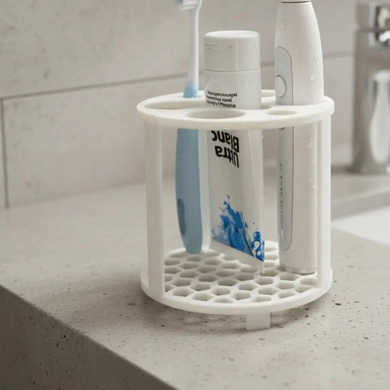 ORGANIZADOR PARA BAÑO CON SOPORTE PARA CEPILLOS DE DIENTE - 4