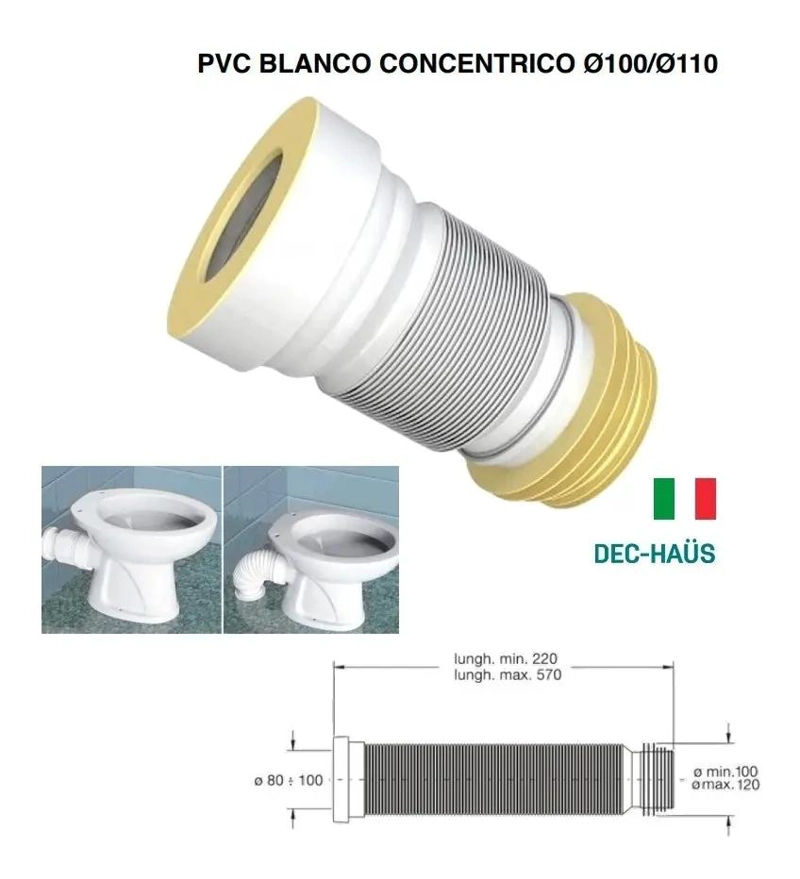ADAPTADOR SELLO ANTIFUGA EXTENSIBLE PARA WC EN MURO O PIS - 1
