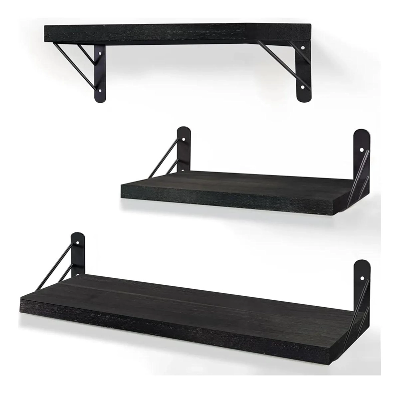 SET 3 REPISAS FLOTANTES DE MADERA PARA PARED - 1