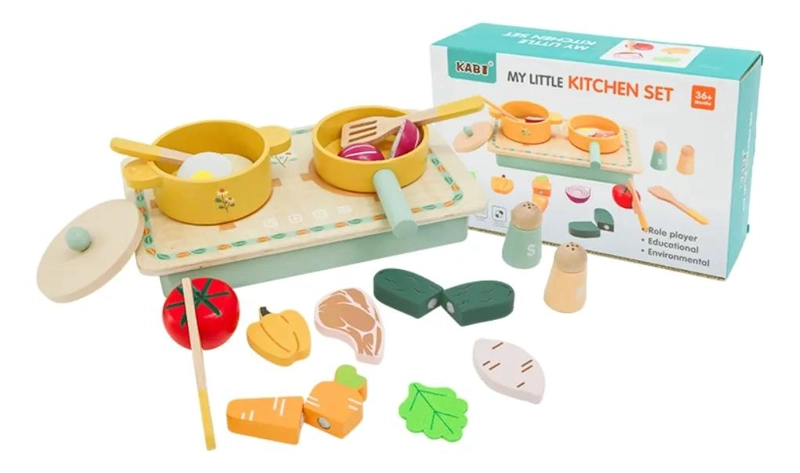 SET DE COCINA INFANTIL MONTESSORI DE MADERA - 1