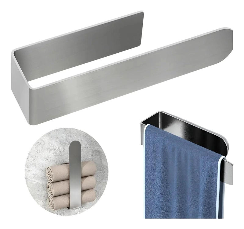 SOPORTE TOALLERO METALICO ADHESIVO PARA BAÑO - 1