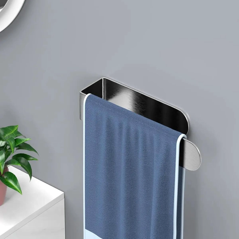 SOPORTE TOALLERO METALICO ADHESIVO PARA BAÑO - 5