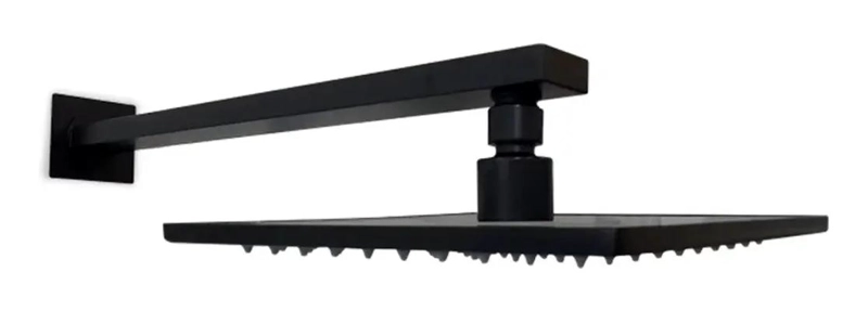 PLATO DE DUCHA CUADRADO NEGRO CON BRAZO 40 CM - 2