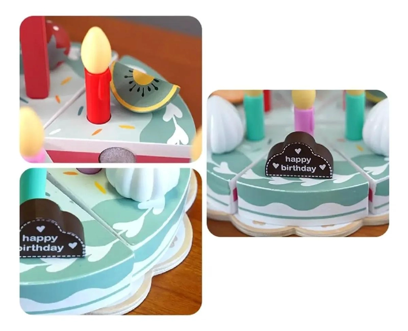 PASTEL DE CUMPLEAÑOS JUGUETE DE MADERA MONTESSORI - 2