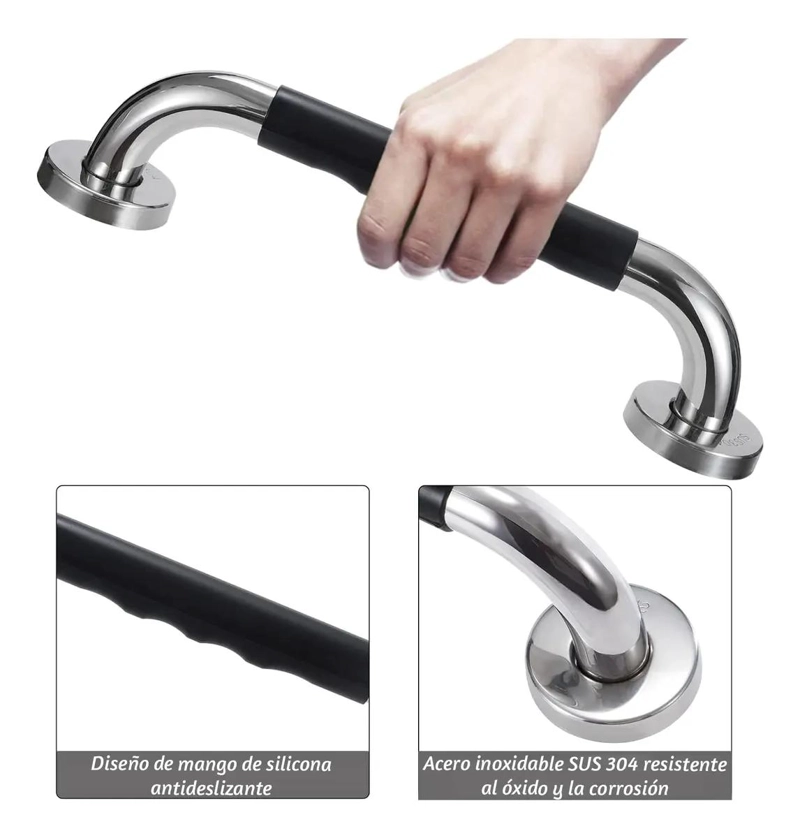 BARRA DE SEGURIDAD PARA BAÑO 50 CM ACERO INOXIDABLE - 3