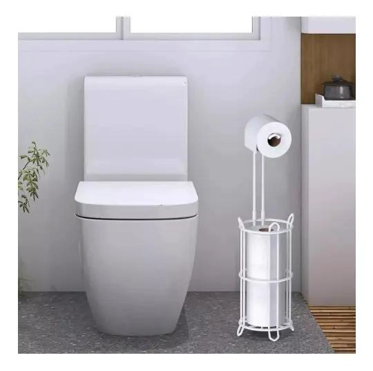 SOPORTE DE PAPEL HIGIE NICO CON PEDESTAL Y ORGANIZADOR - 4