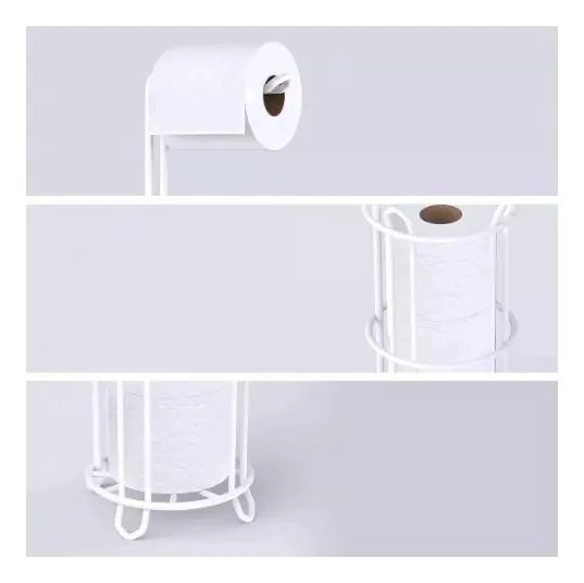 SOPORTE DE PAPEL HIGIE NICO CON PEDESTAL Y ORGANIZADOR - 5