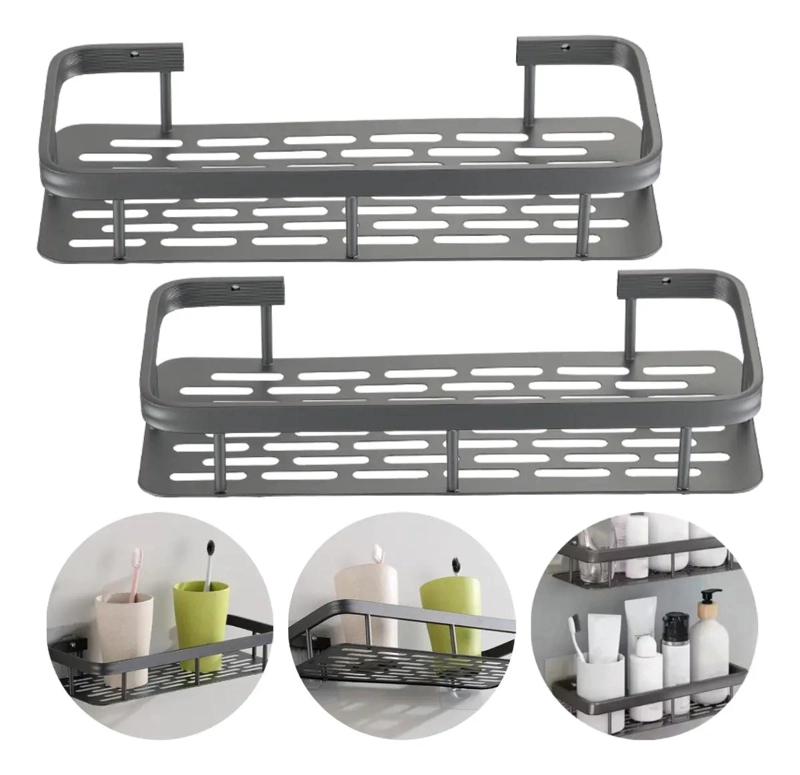 PACK 2 ESTANTES DE PARED PARA BAÑO Y COCINA SIN TALADRO - 2