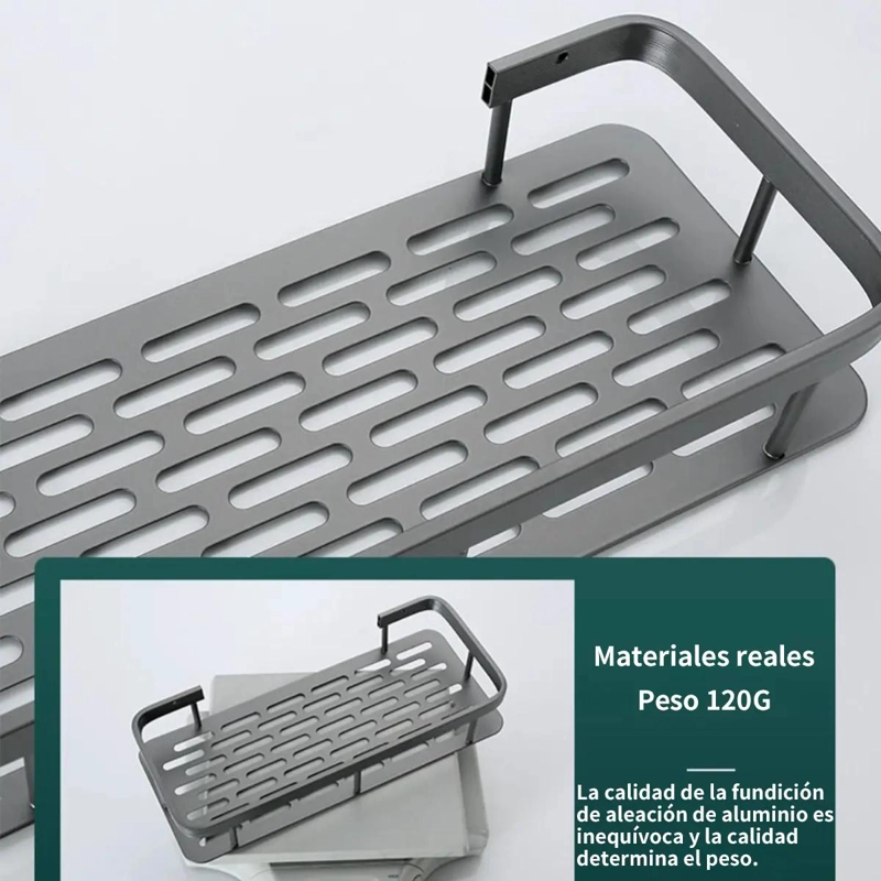 PACK 2 ESTANTES DE PARED PARA BAÑO Y COCINA SIN TALADRO - 4
