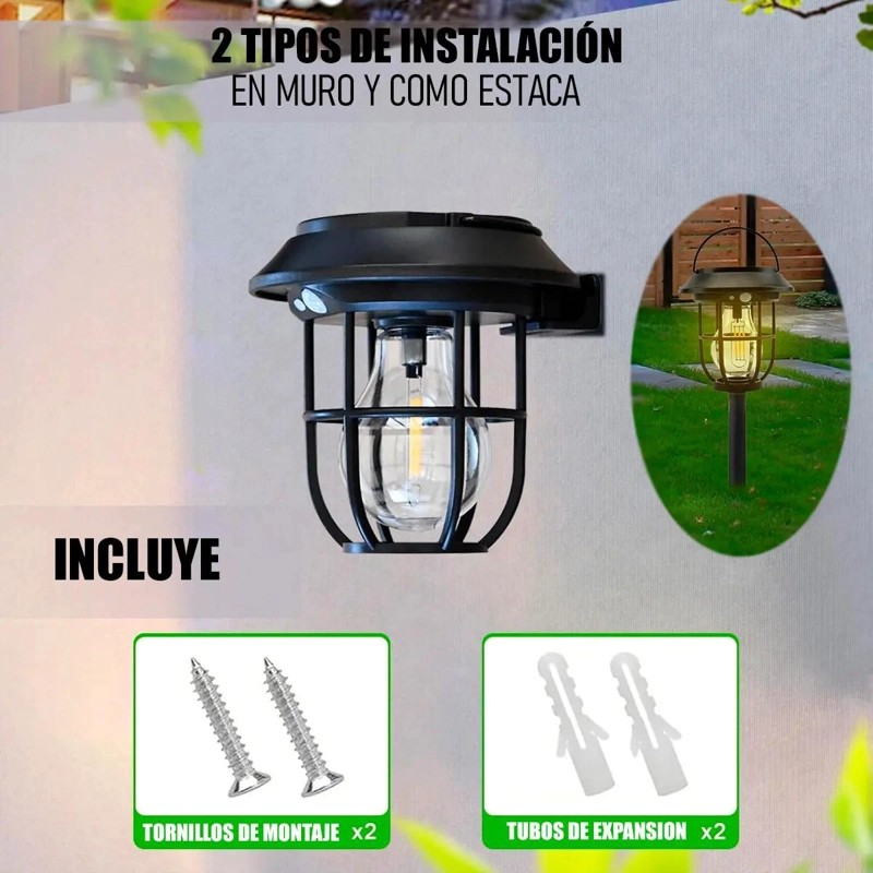LAMPARAS SOLARES EXTERIORES CON ESTACAS PARA JARDIN - 4