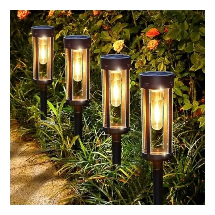 PACK 2 FOCOS ESTACA SOLAR PARA JARDIN LUZ CALIDA - 3