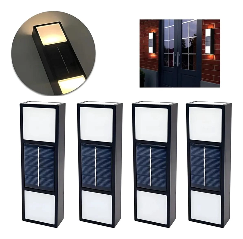 PACK 4 APLIQUES LED SOLARES BIDIRECCIONALES PARA EXTERIOR - 1