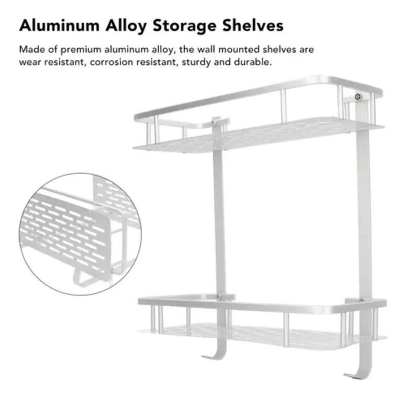 REPISA DE ALUMINIO DE 2 NIVELES PARA PARED - 4