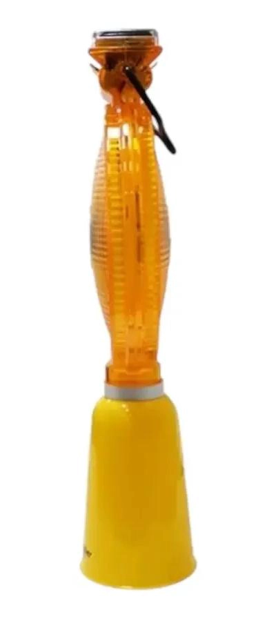 LAMPARA SOLAR DESTELLANTE CON CONO AMBAR - 3