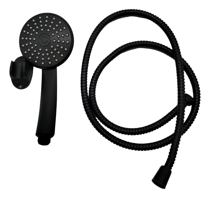 KIT DE DUCHA CON TELE FONO, MANGUERA Y SOPORTE NEGRO - 3
