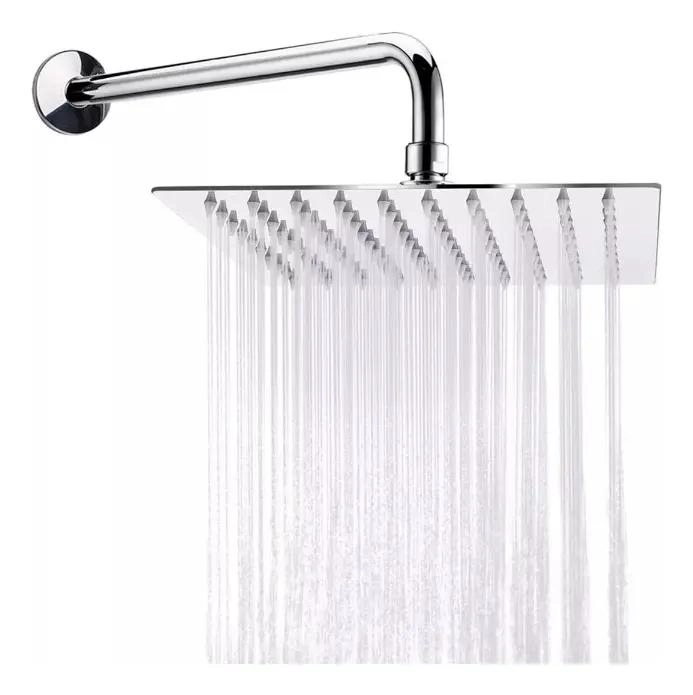 KIT PLATO DE DUCHA CUADRADO INOX 25 CM CON BRAZO 40 CM - 1