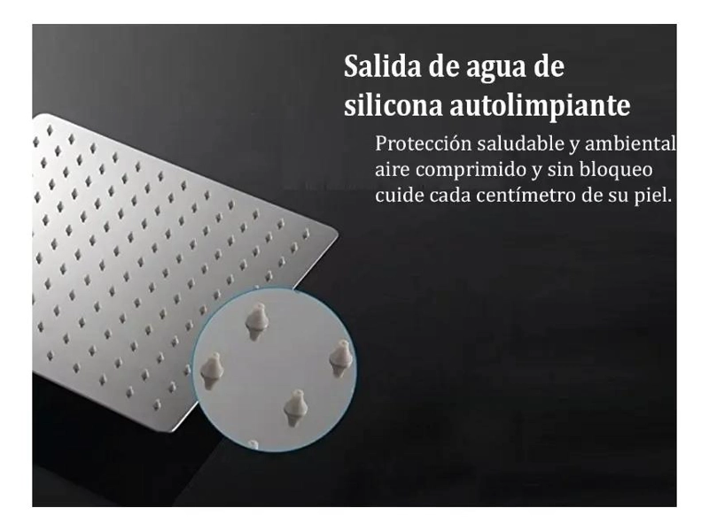 KIT PLATO DE DUCHA CUADRADO INOX 25 CM CON BRAZO 40 CM - 4