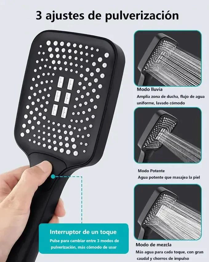 KIT DE DUCHA CON REGADERA TIPO TELE FONO Y MANGUERA DE 2M - 4