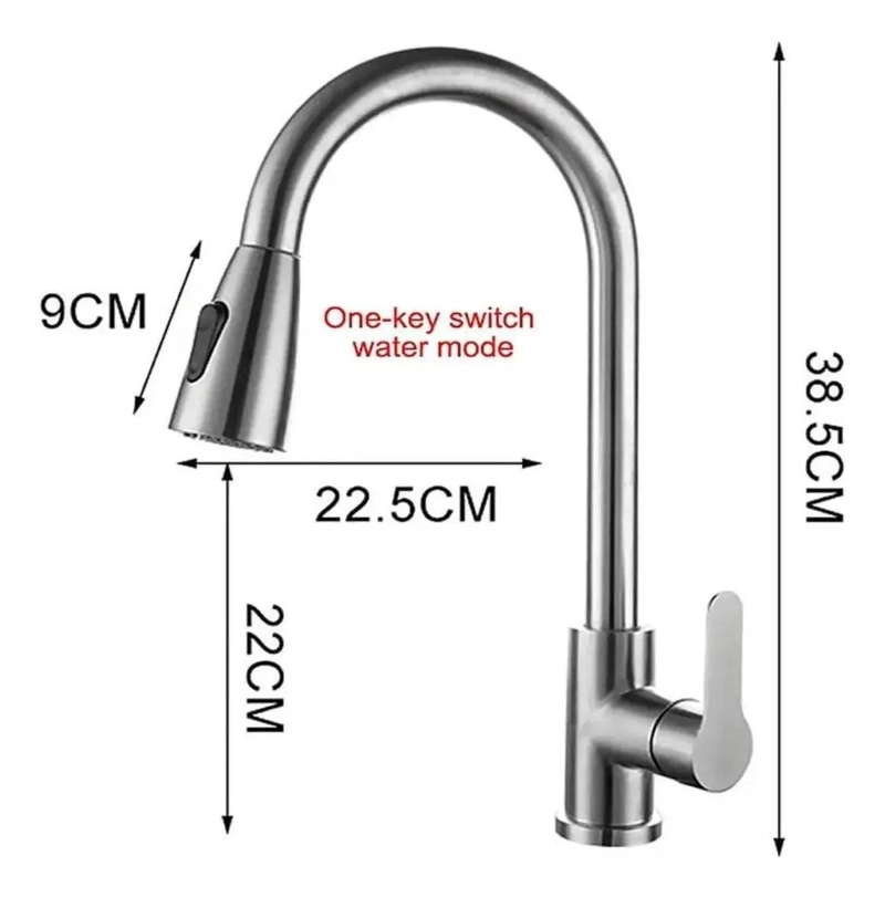 LLAVE MONOMANDO FLEXIBLE PARA LAVAPLATOS DE COCINA - 4