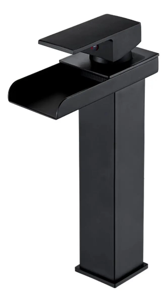 MONOMANDO ALTA CASCADA NEGRO 29CM FRIO CALIENTE CON FLEX - 2