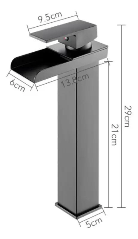 MONOMANDO ALTA CASCADA NEGRO 29CM FRIO CALIENTE CON FLEX - 3