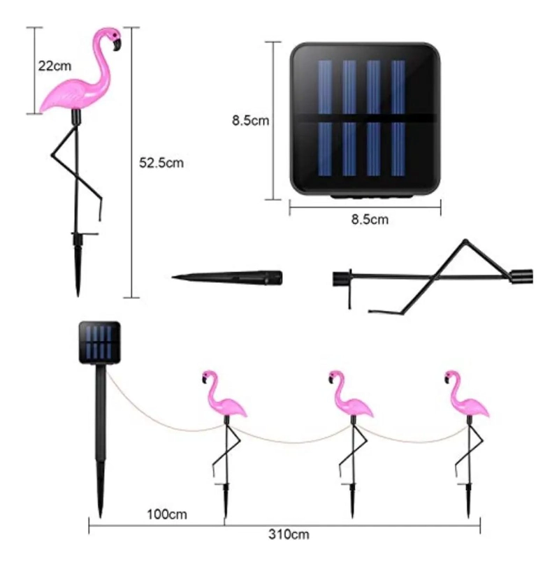 ESTACAS SOLARES ROSADAS PARA JARDIN PACK 3 - 5