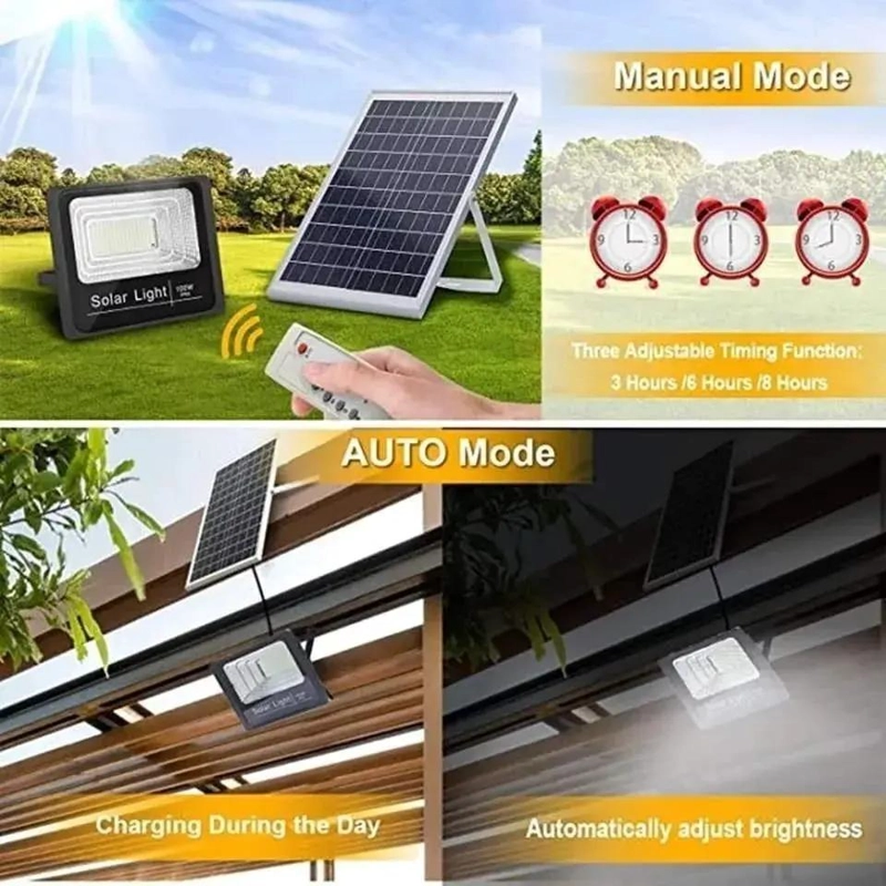 LAMPARA SOLAR 120 LED 100W CON PANEL Y CONTROL REMOTO - 5