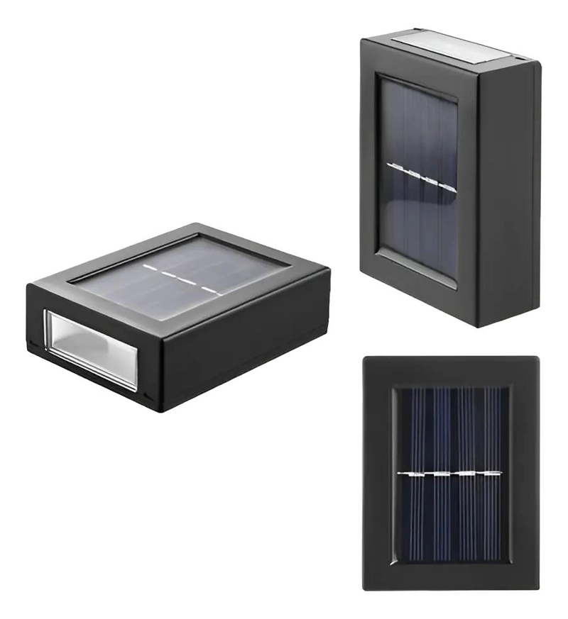 PACK 6 FOCOS LED SOLARES PARA PARED EXTERIOR LUZ CALIDA - 2