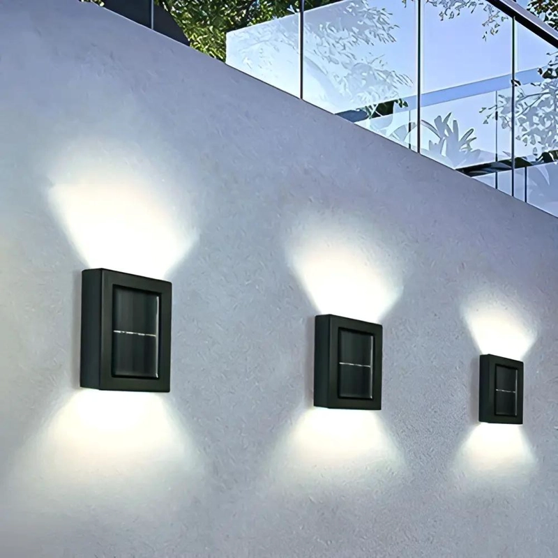 PACK 6 FOCOS LED SOLARES PARA PARED EXTERIOR LUZ CALIDA - 5