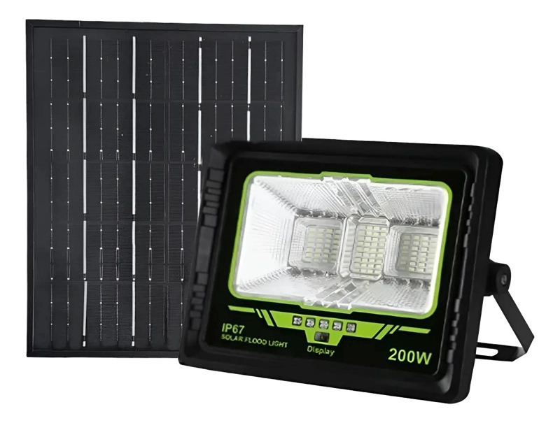 FOCO SOLAR REFLECTOR 200W IP67 CON PANEL Y CONTROL REMOTO - 1