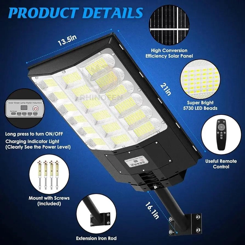 FOCO SOLAR LED 1000W CON SOPORTE Y CONTROL IP67 - 2