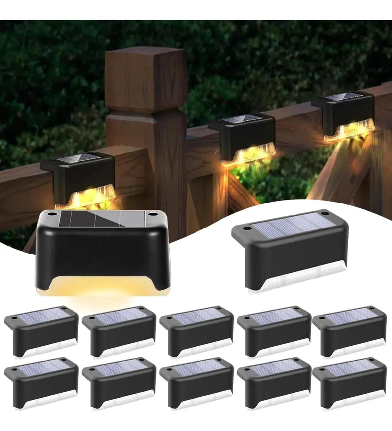 12 LUCES SOLARES IMPERMEABLES PARA JARDIN Y VALLA - 1