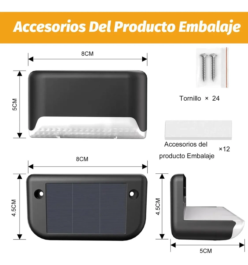 12 LUCES SOLARES IMPERMEABLES PARA JARDIN Y VALLA - 2