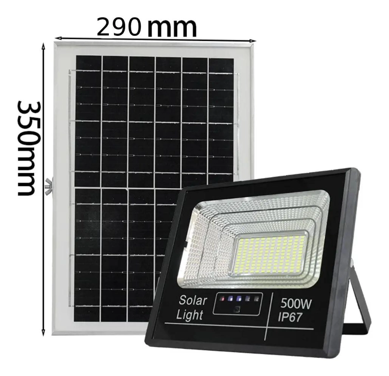FOCO REFLECTOR SOLAR EXTERIOR 500W LUZ BLANCA - 2