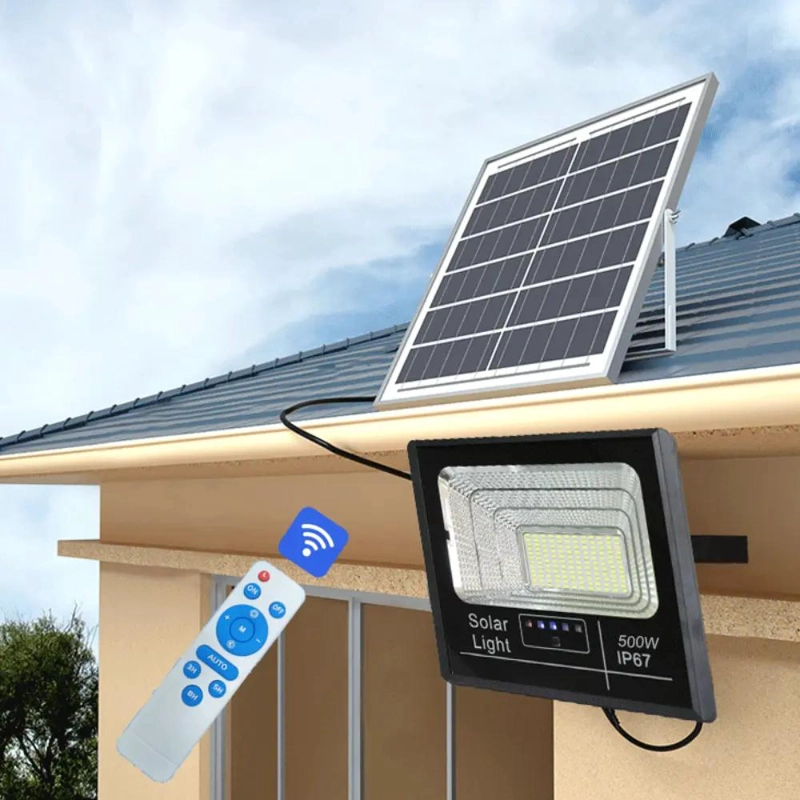 FOCO REFLECTOR SOLAR EXTERIOR 500W LUZ BLANCA - 5