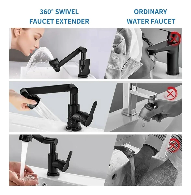 LLAVE MONOMANDO PARA LAVAMANOS CON CUELLO GIRATORIO 1080° - 5