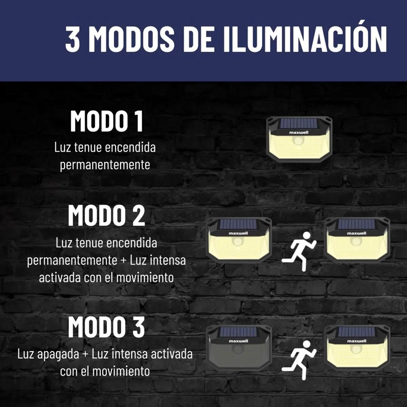 FOCO SOLAR EXTERIOR 178 LED CON SENSOR DE MOVIMIENTO - 5