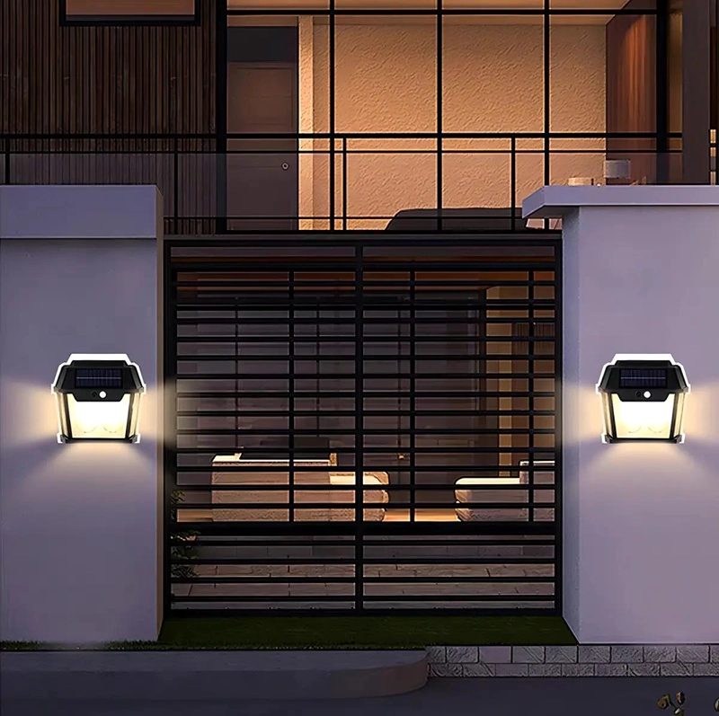 APLIQUE DE PARED SOLAR LED 2W LUZ BLANCA NEGRO VINTAGE - 3