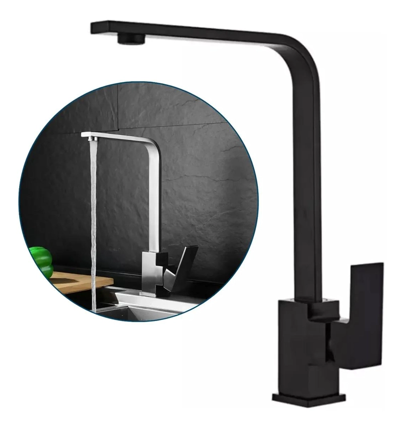 LLAVE MONOMANDO PARA LAVAPLATOS NEGRO MATE - 1