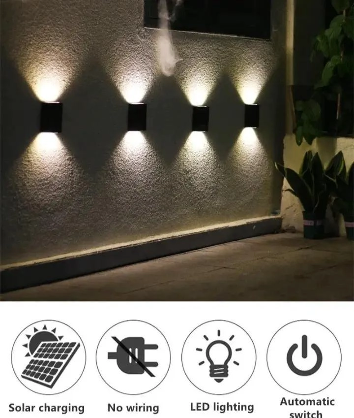 PACK 2 LAMPARAS SOLARES LED PARA EXTERIOR RESISTENTE A LU - 4