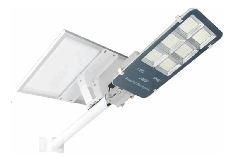 FOCO SOLAR 200W CON 200 LEDS, POSTE Y CONTROL REMOTO - 1