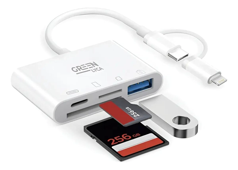 GENÉRICO ADAPTADOR PARA IPHONE CON DOBLE SALIDA DE CARGA Y AUDIO