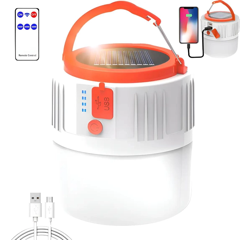 KIT DE LAMPARAS DE EMERGENCIA CON PANEL SOLAR PARA CAMP - 1